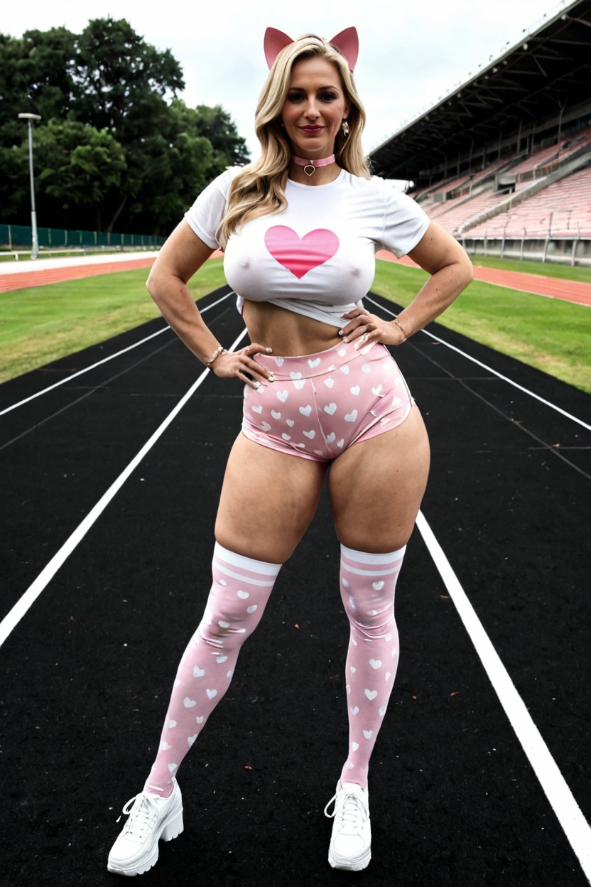 Shaped Breasts, Standing Straight, Small Breasts MILF AI Porn