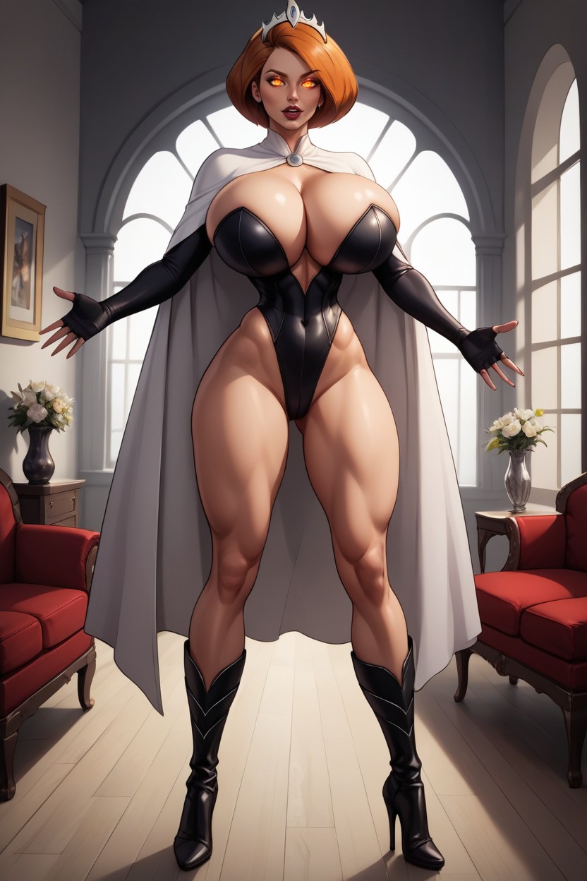 Standing Front Straight With Legs Spread Apart, Full Body Shot, Full Body Standing Full Straight At Viewer MILF AI Porn