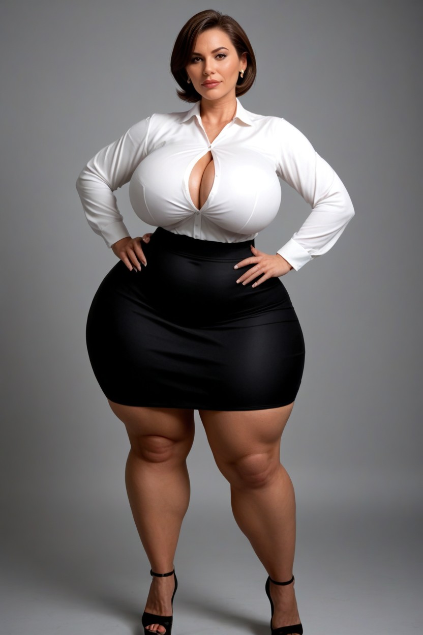 Form Fitting Clothes, Ssbbw, Tan Skin MILF AI Porn