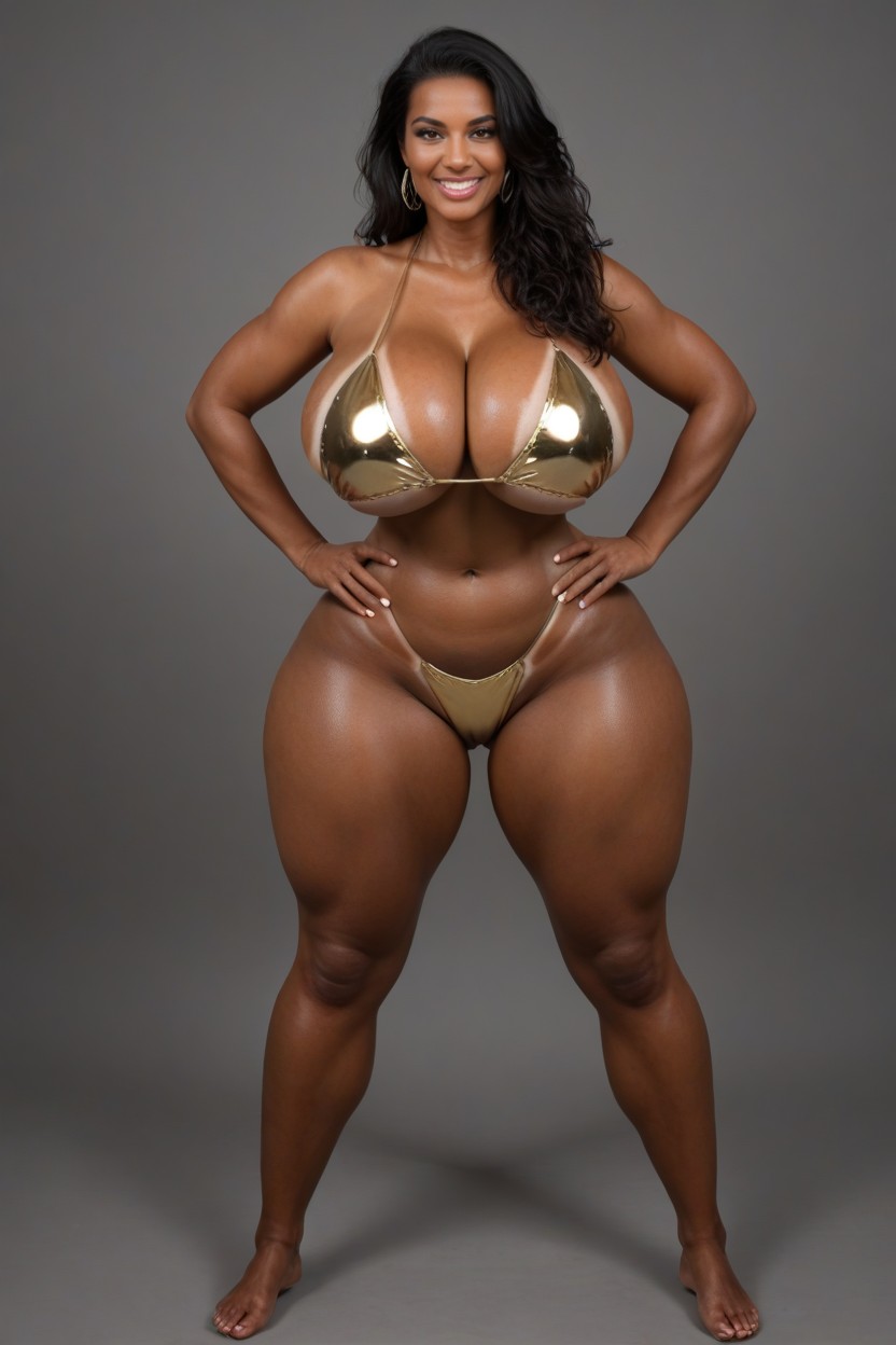 Very Curvy, Looking At Viewer, Full Body MILF AI Porn