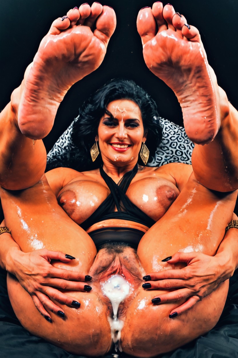 Oiled, Meaty Wrinkled Soles, Ultra High Details MILF AI Porn