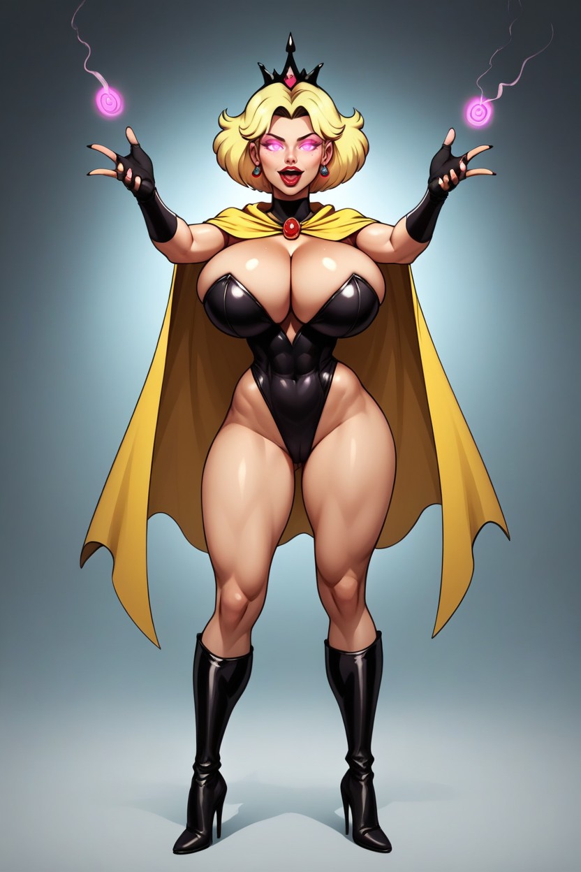 Ultra Detailed, Black High Heel Boots, Lots Of Cleavage MILF AI Porn