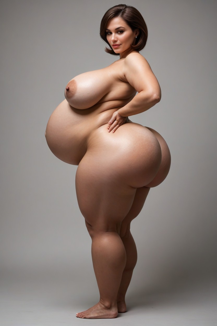 Brown Hair, Colossal Breasts, Perfect Eyes MILF AI Porn