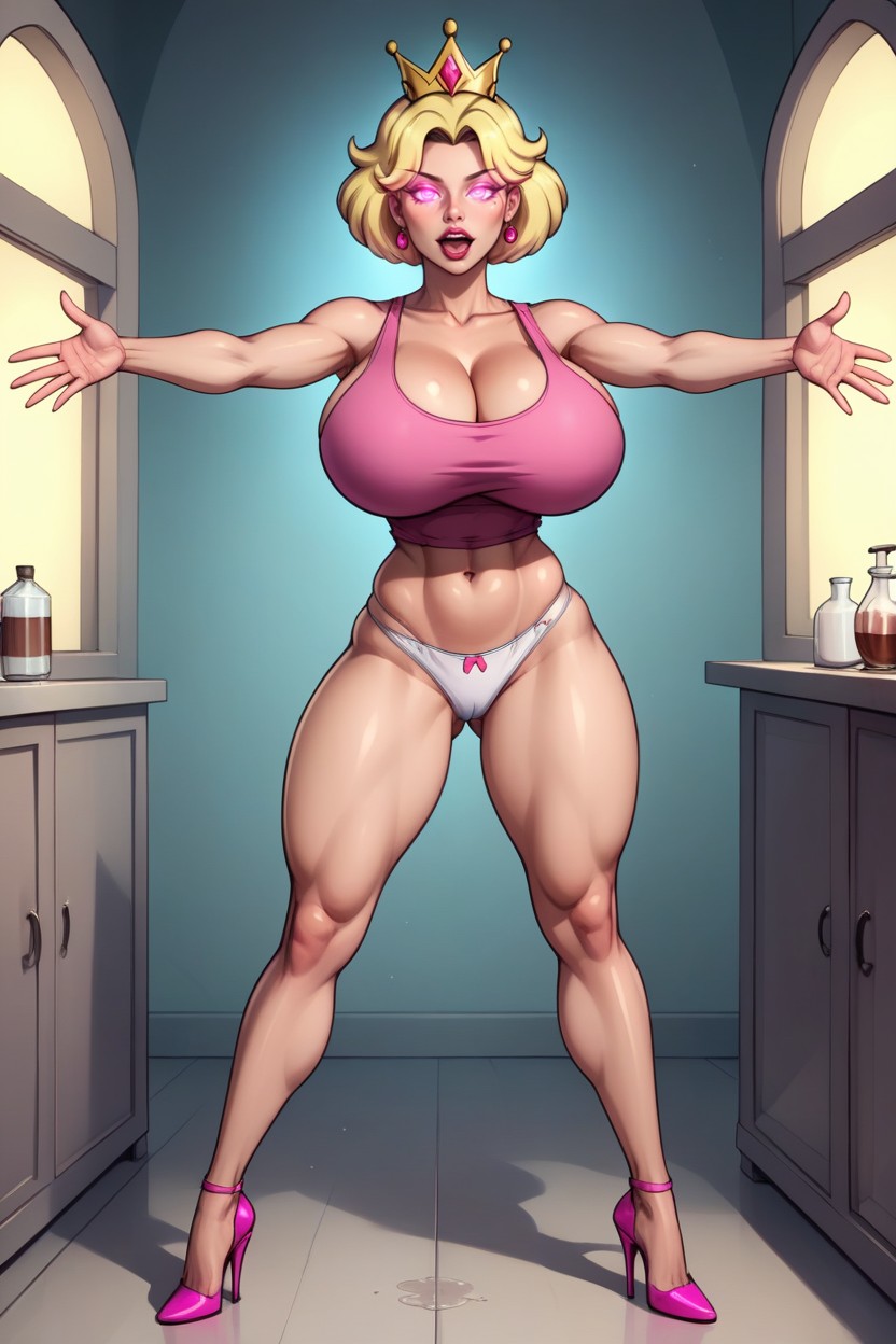 Full Body Standing Fully Straight At Viewer, "rita Loud From The Loud House, Glowing Eyes MILF AI Porn