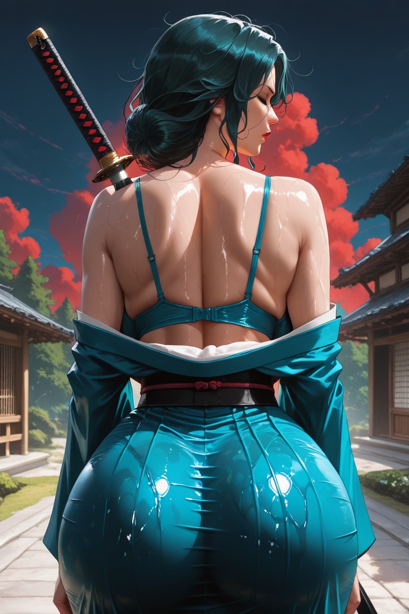 Gigantic Breasts, Poor Kimono, Messy Hair MILF AI Porn