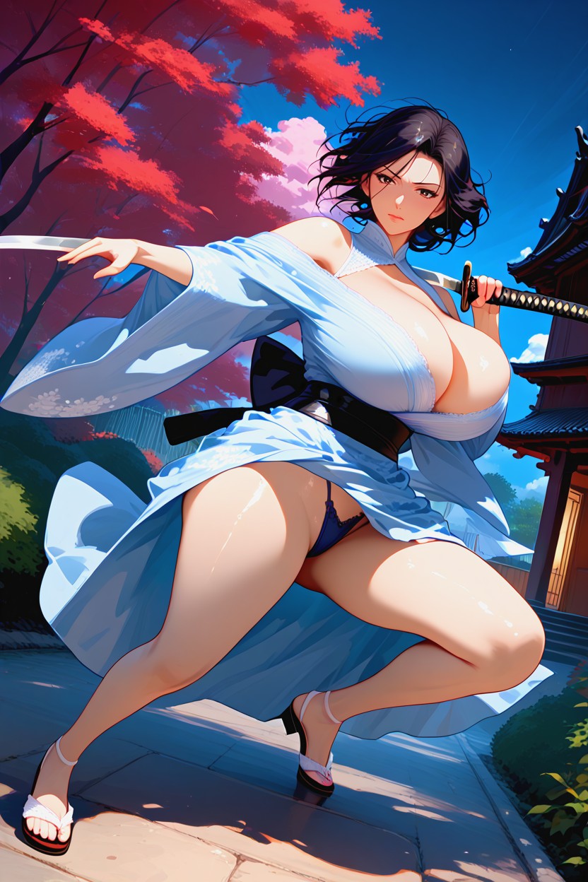 Black Belt, Bouncing, Ass Bigger Than Torso MILF AI Porn