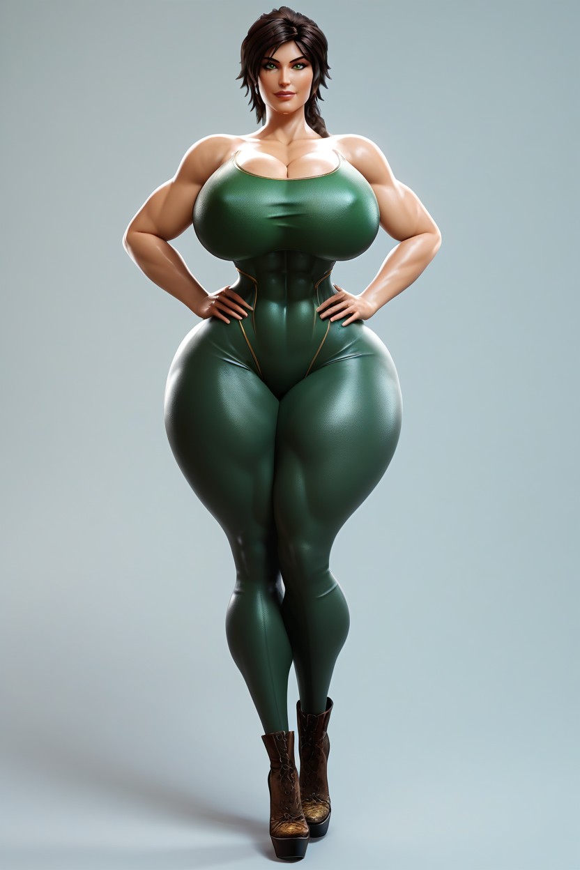 Simple Grey Background, Facing Viewer, Front View MILF AI Porn