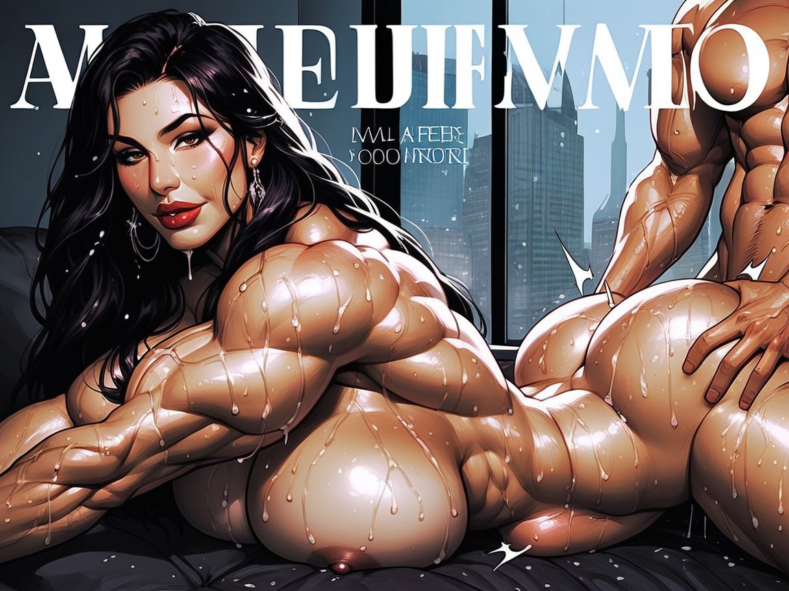 Well Fitting Figure, Huge Latissimus Dorsi, A Well Developed Female Bodybuilder MILF AI Porn