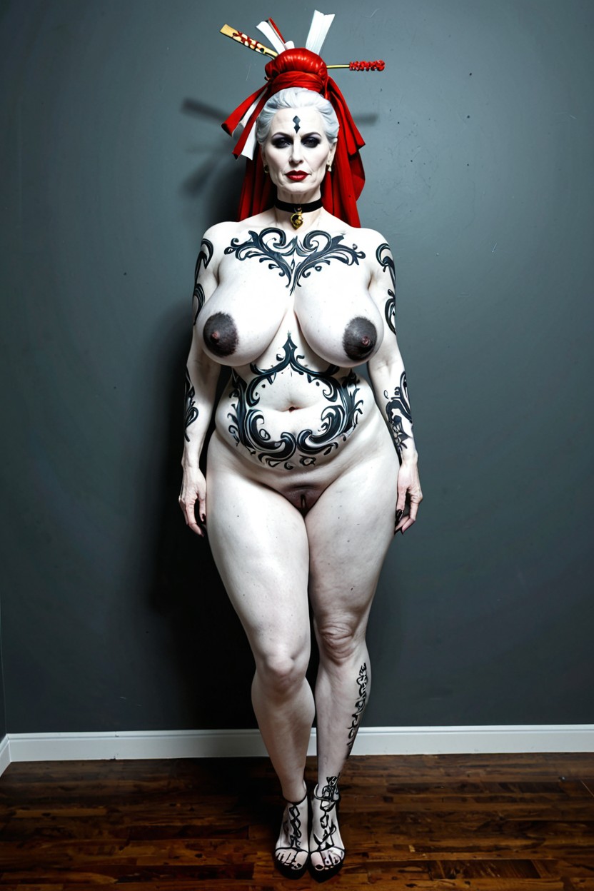 Unrrealistic Saggy And Flabby Breasts, Hyper Flabby Body, Grandma Appearance MILF AI Porn