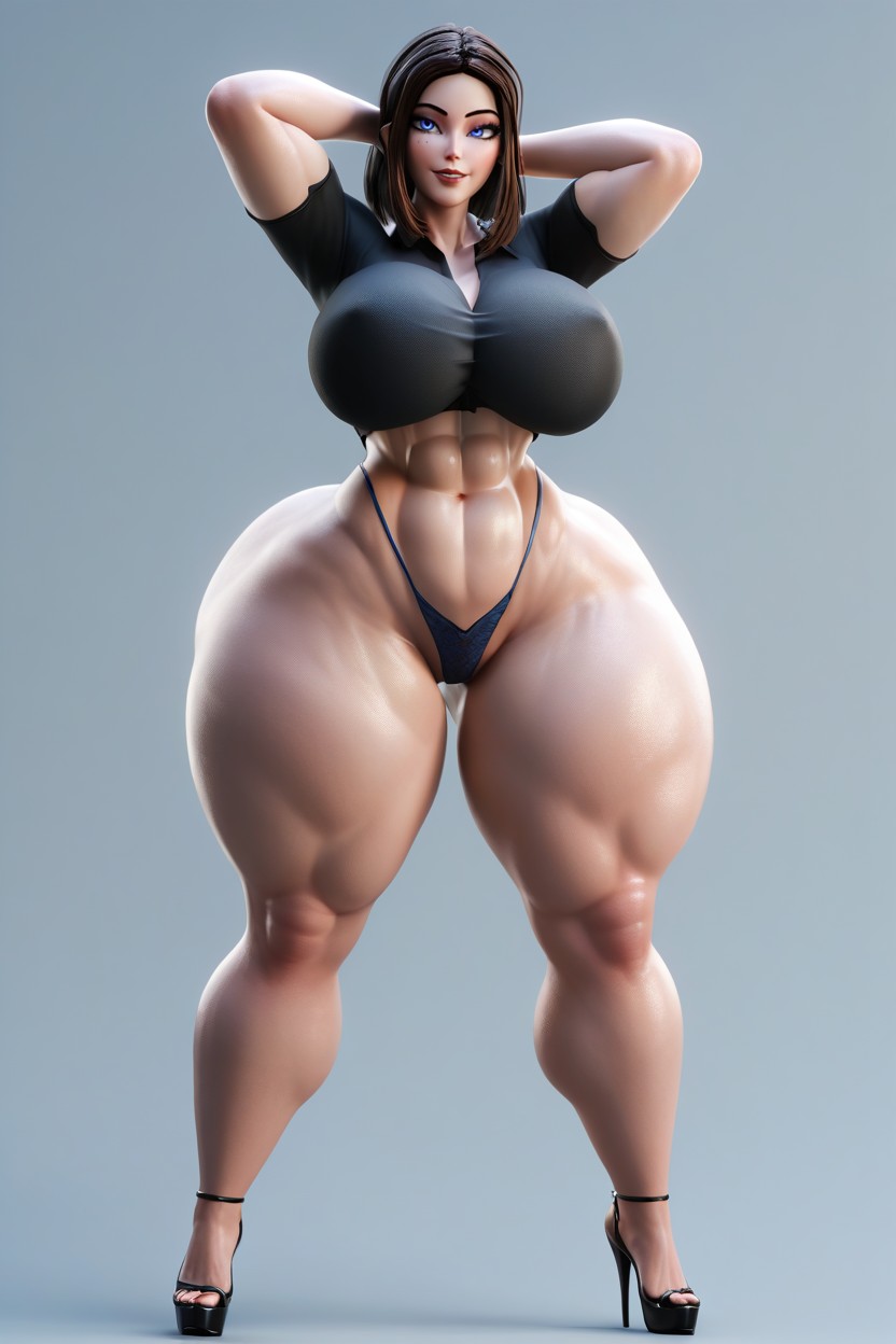 Brown Hair, Arms Up, Tight Clothes MILF AI Porn