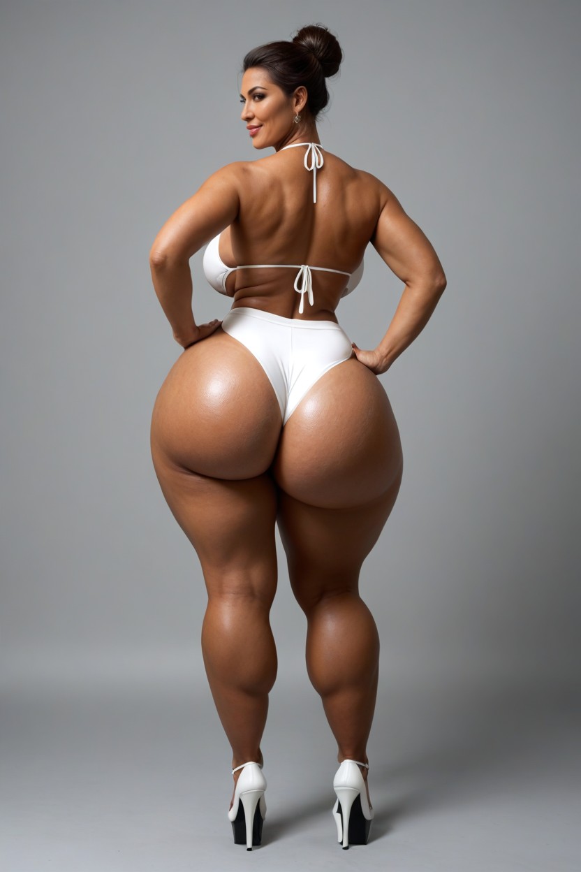 Looking At Viewer, Very Tall Woman, Gigantic Perfect Boobs MILF AI Porn