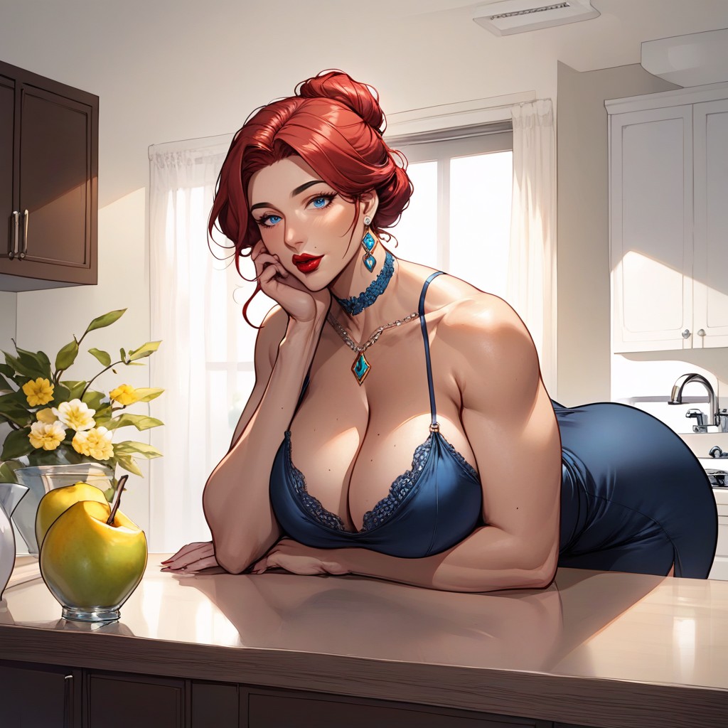 Dutch, Looking At Viewer, Blue Eyes MILF AI Porn