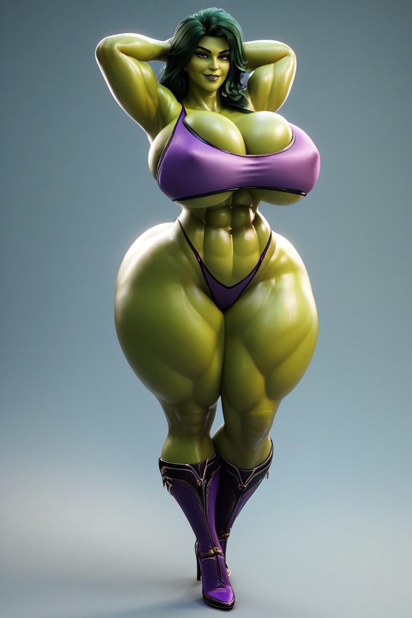 Perfect Eyes, Front View, Extremely Wide Hips MILF AI Porn