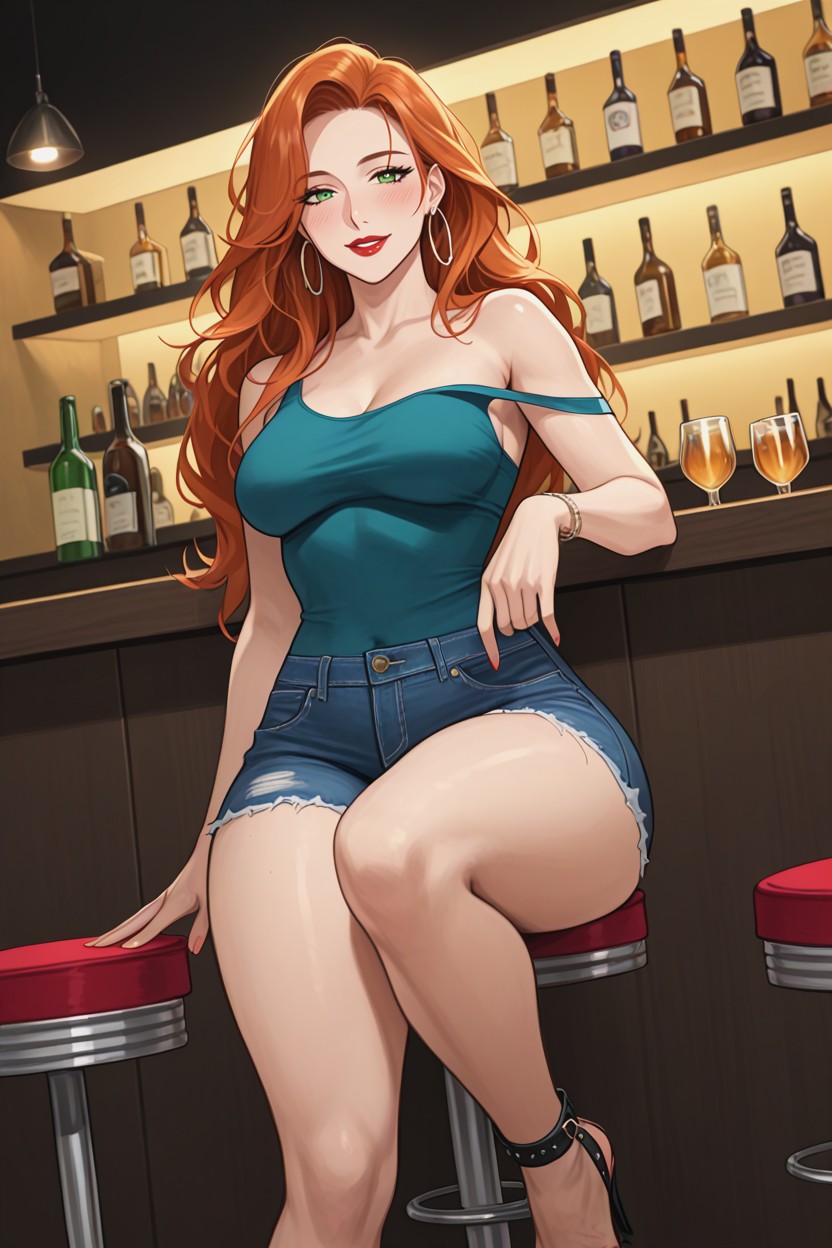 Ginger, Bust Shot, Party MILF AI Porn
