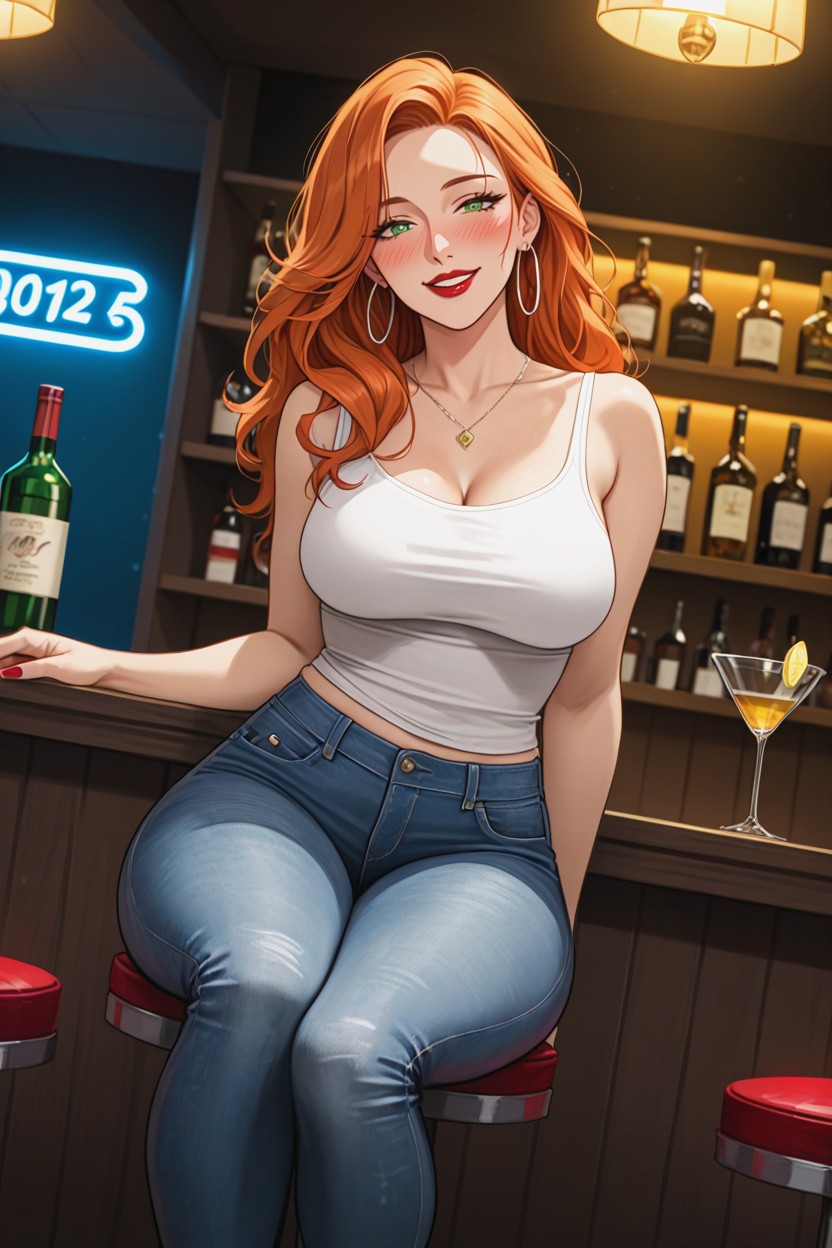 Hot Milf, Hoop Earrings, Wide Hips MILF AI Porn