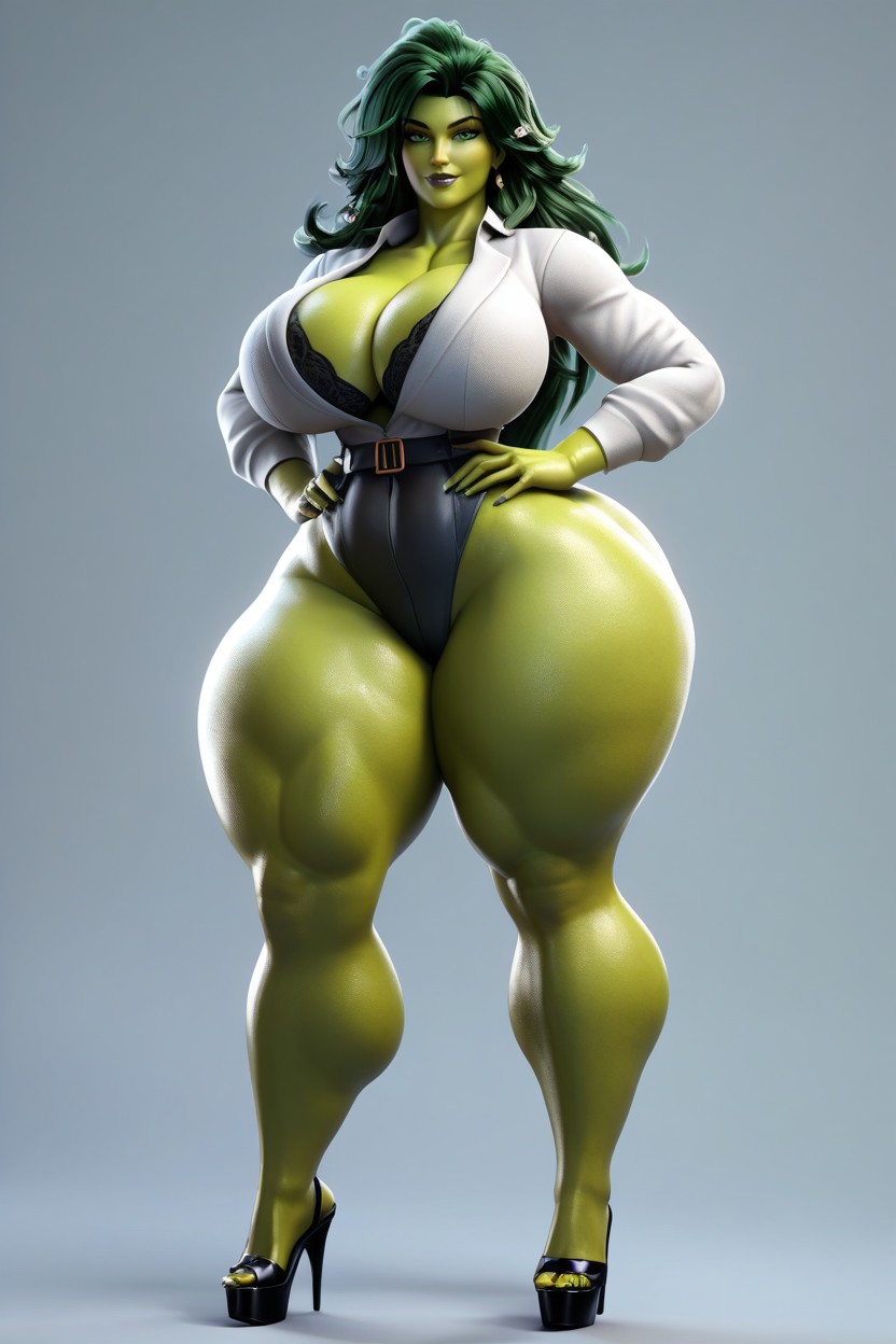 Thick Thighs, Facing Viewer, Looking At Viewer MILF AI Porn
