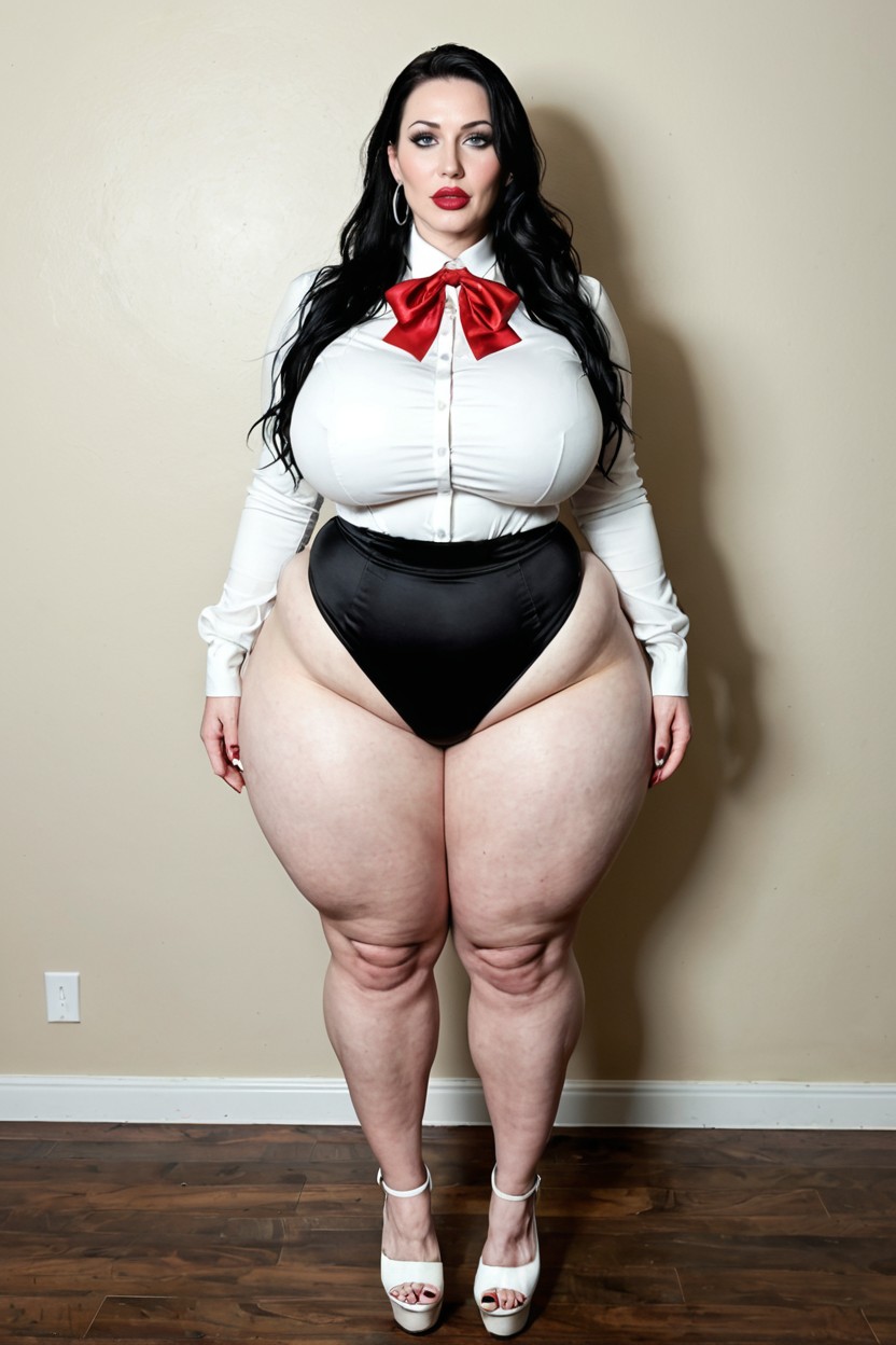 Albino White Skin, Hyper Hips, Gigantic Massive Hips MILF AI Porn