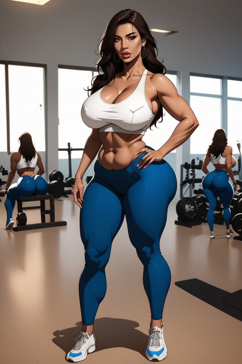 Front View, Latina, Wrinkles MILF AI Porn