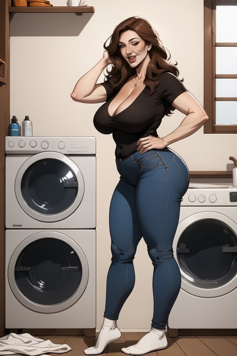 Small Ass, Kitsune, Washing Machine MILF AI Porn