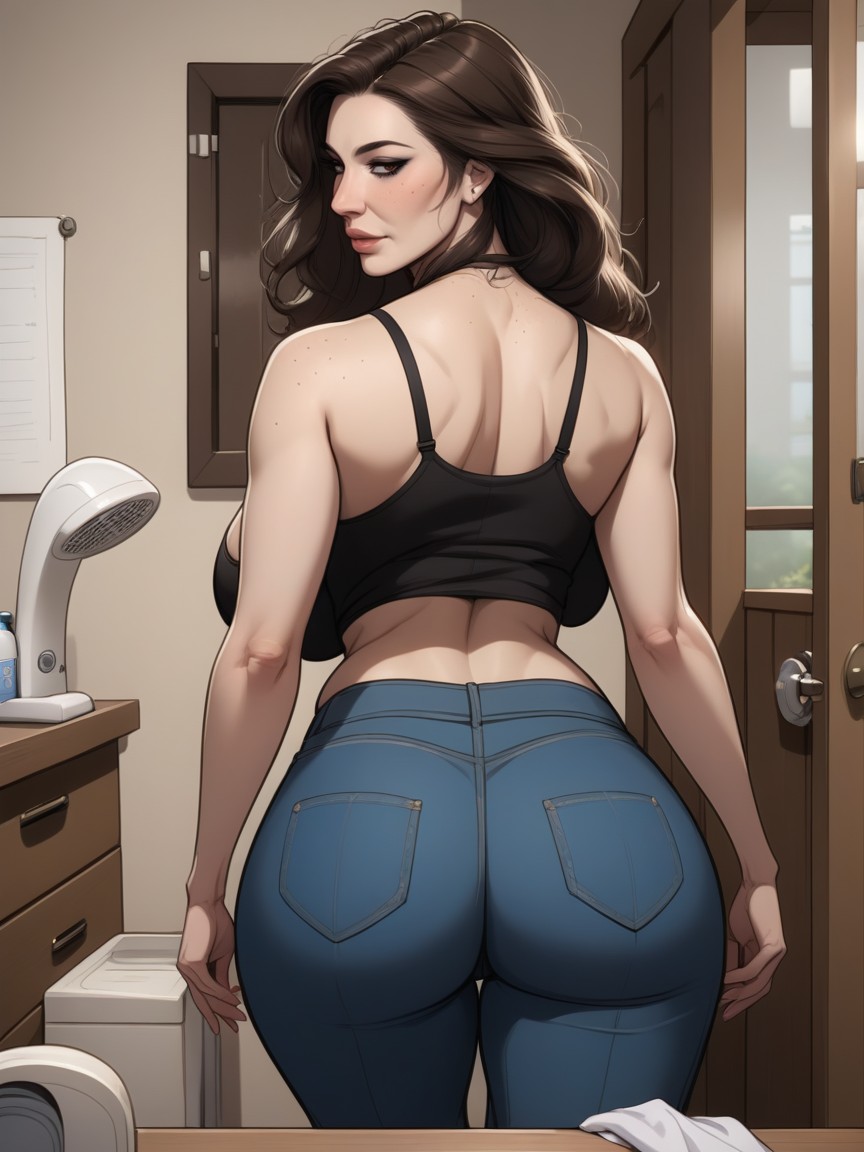 Average Physique, Close Up On Ass, Vista Trasera Porno MILF IA