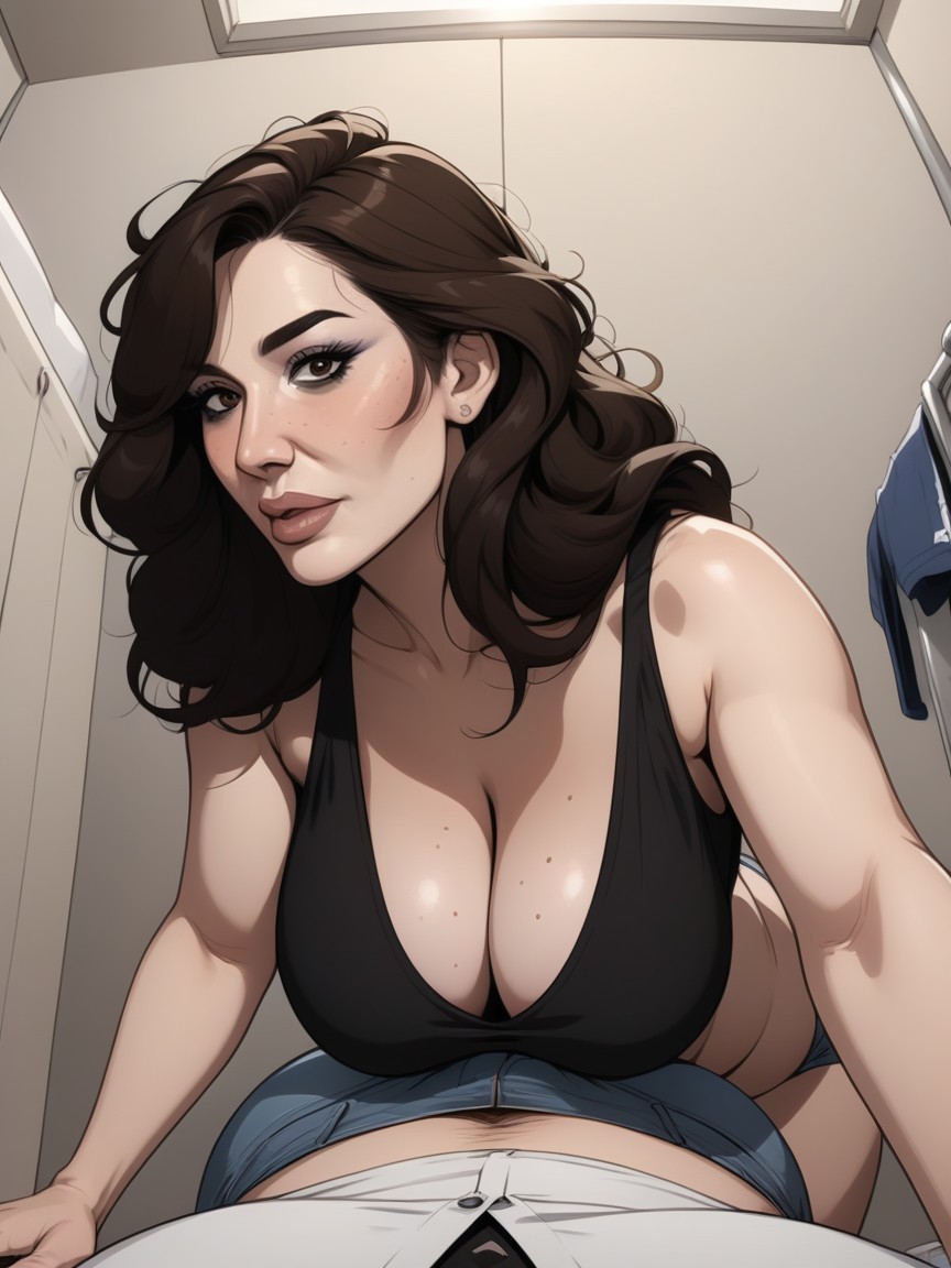 Oval Shaped Head, Daphne From Scooby Doo Hairstyle, Black Shirt MILF AI Porn