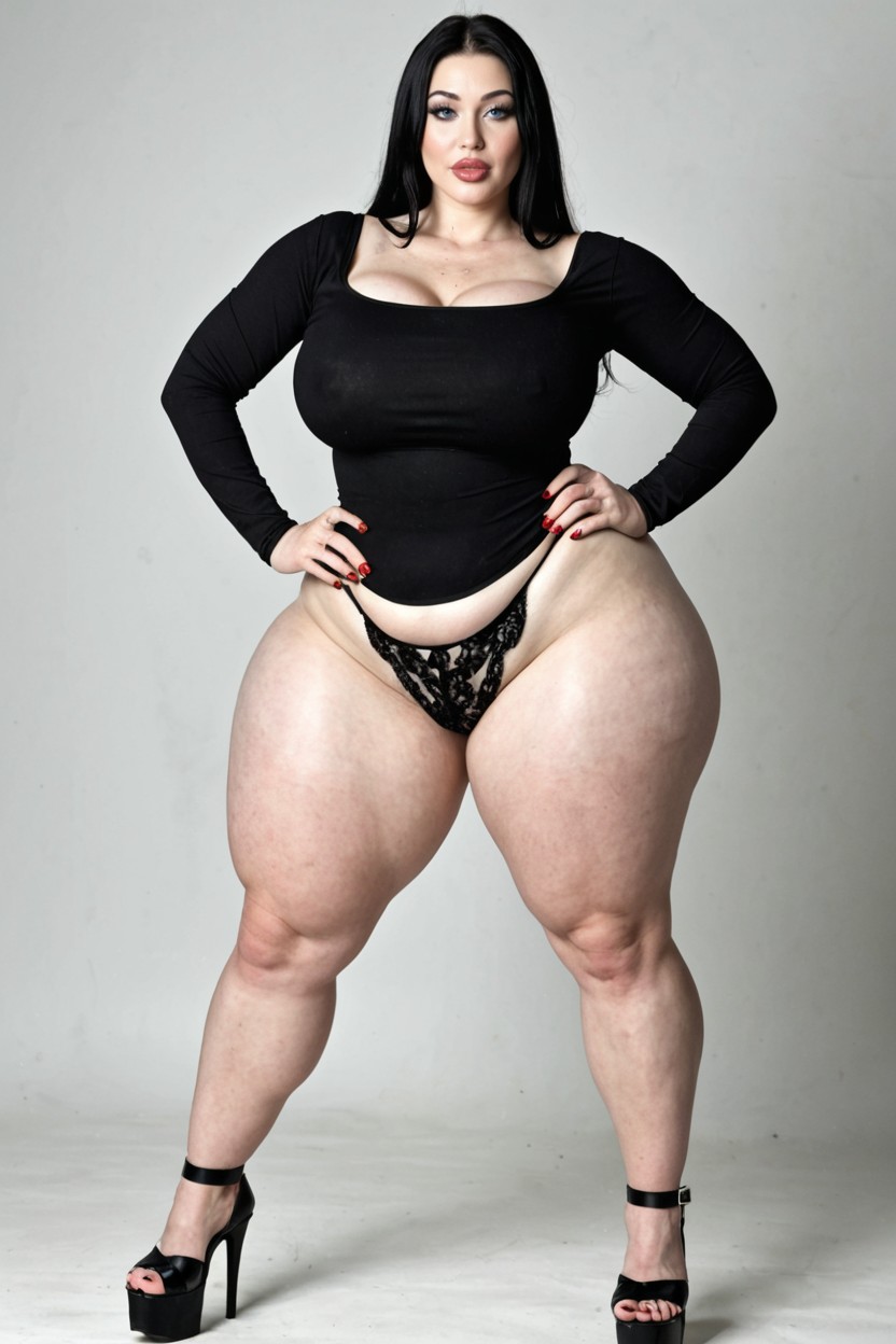Chubby, Goth Makeup, Thick Thighs MILF AI Porn