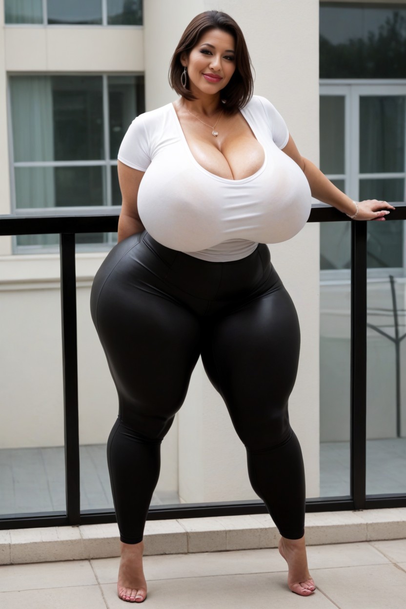 Extremely Large Ass, Colossal Breasts, Arms Behind Back MILF AI Porn