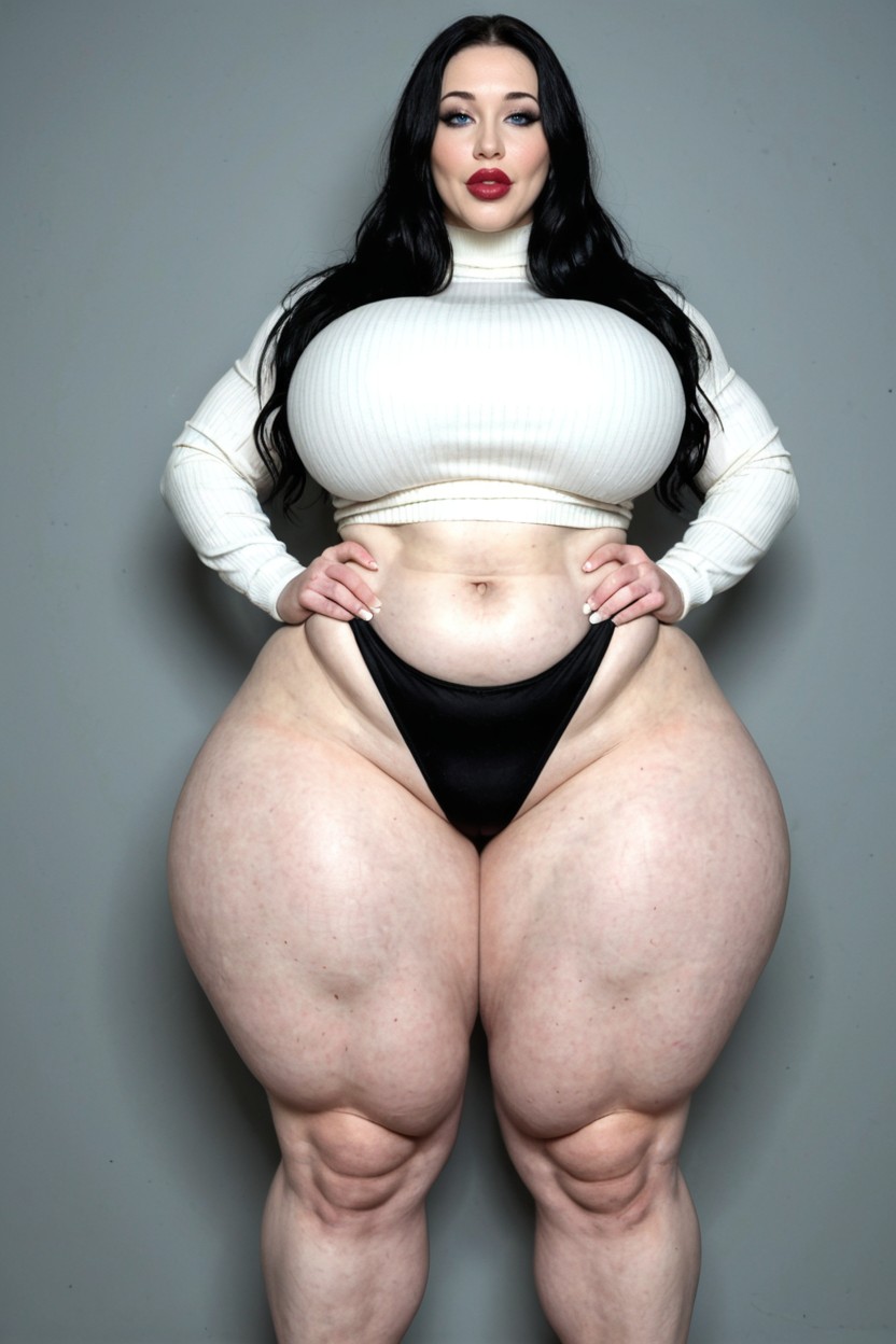 Standing, Perfect Drawn Face, Giant Saggy Breasts MILF AI Porn