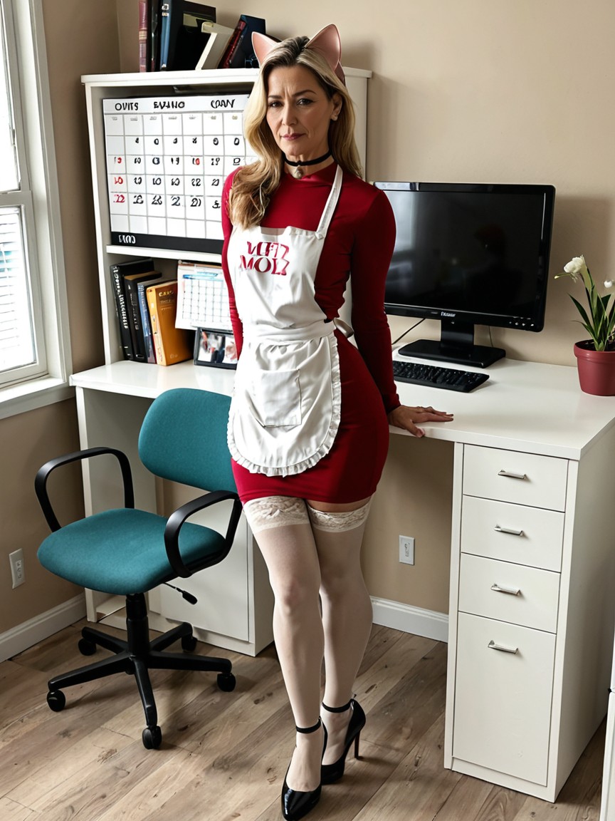 Hands On Hips, Standing, Old Skin MILF AI Porn