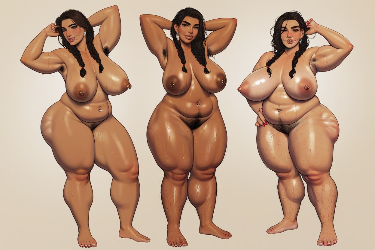 Nipples Gland, Slutty Woman, Dark Colored Armpits MILF AI Porn
