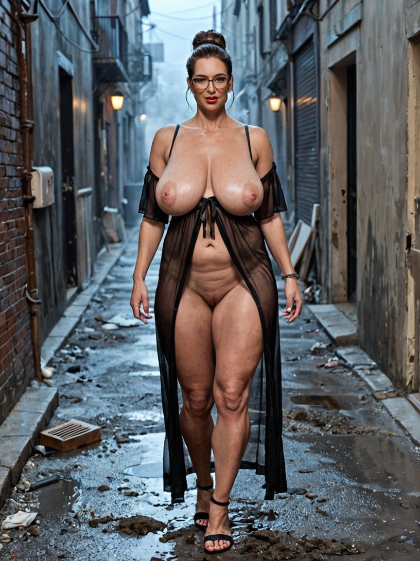 Clear Liquid Is Flowing Out Of The Vagina, In Heat, Alley MILF AI Porn