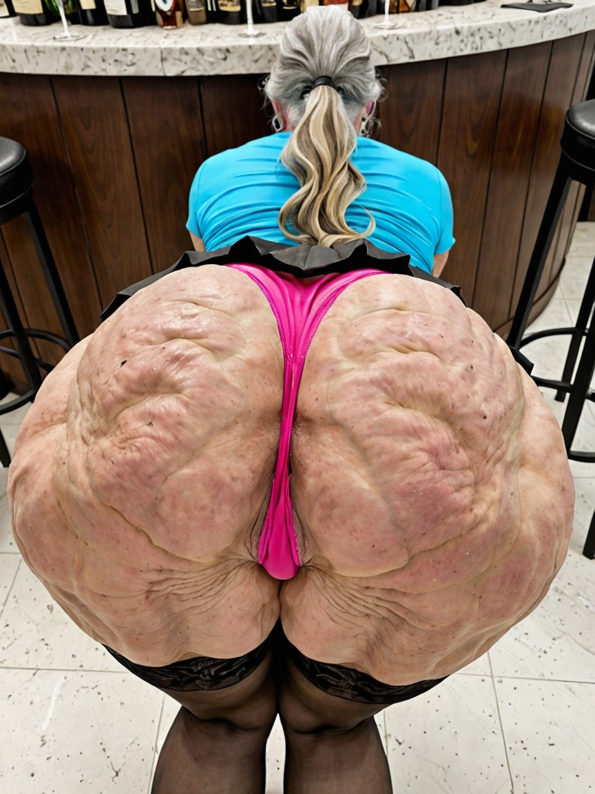Standing, Wrinkled Skin, Extreme Wrinkled Body MILF AI Porn