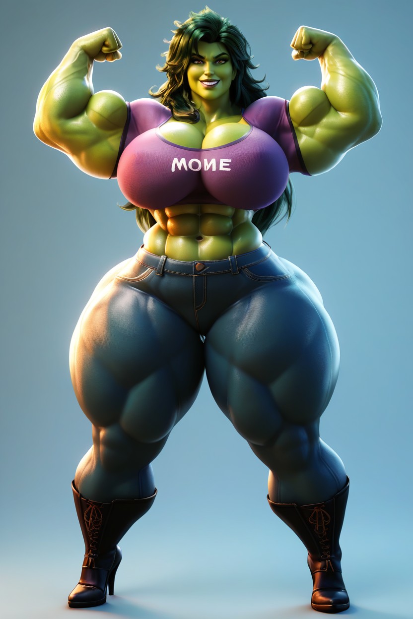 Muscular Thighs, Legs Apart, Flexing Both Arms Porno MILF IA