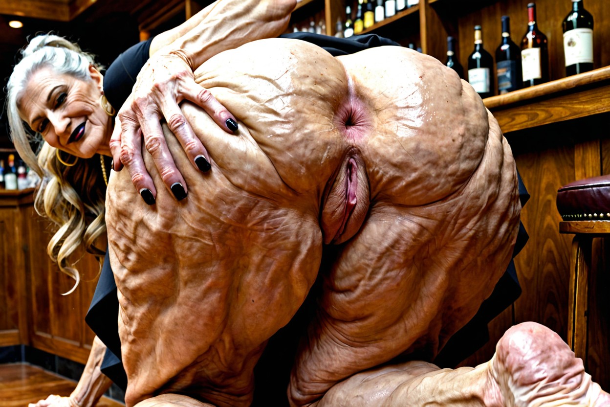 Extreme Wrinkled Body, Mini Skirt, Horny MILF AI Porn