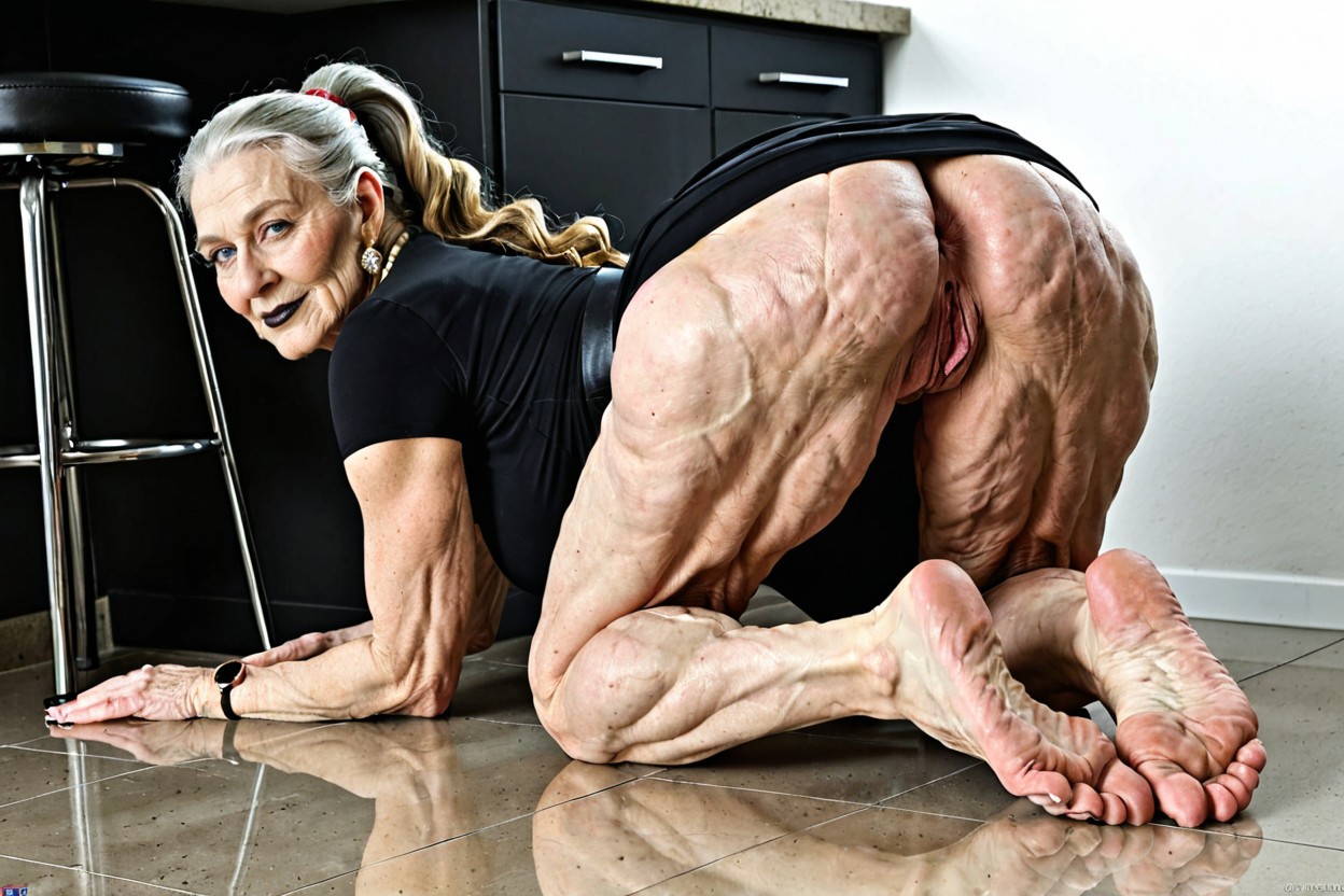 Pink Pussy, Close Up View Of Wrinkled Foots, Blue Eyes MILF AI Porn