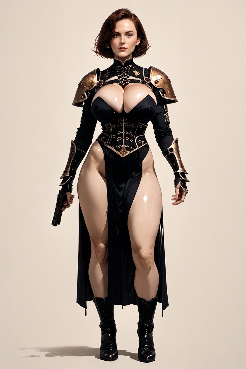 Model, Boots, Blank Background MILF AI Porn