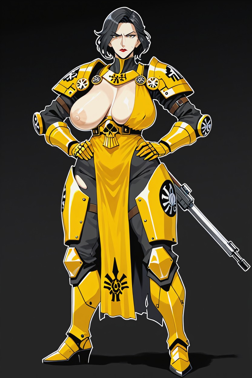 Extremely Tall!, Armor Gloves, Erect Nipples MILF AI Porn