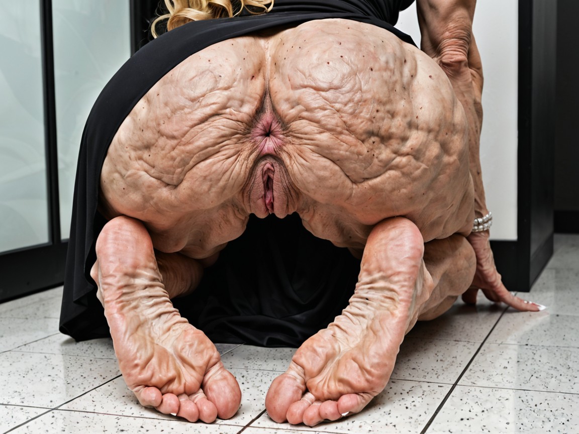 Kneeling, Blue Eyes, Pink Pussy MILF AI Porn