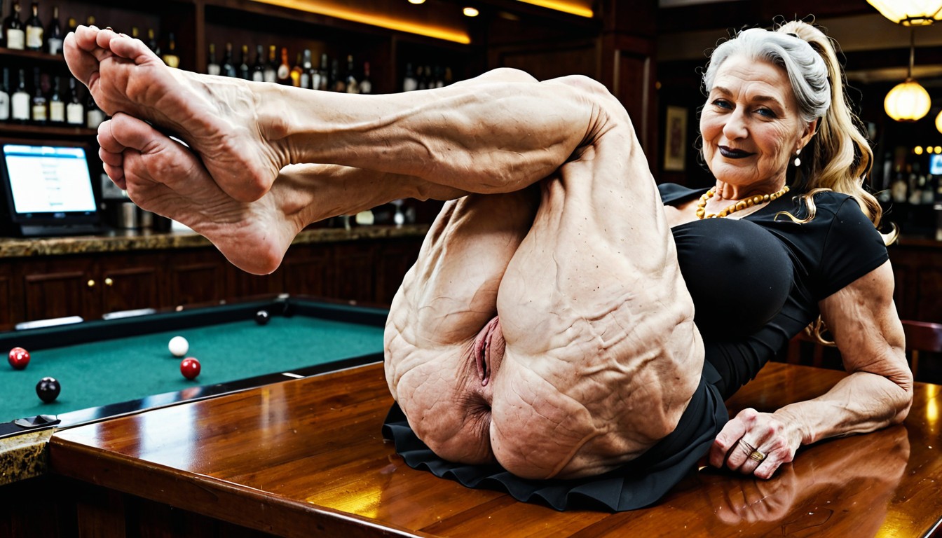 Sitting Down, Side View, Close Up View Of Extreme Wrinkled Foot Soles MILF AI Porn