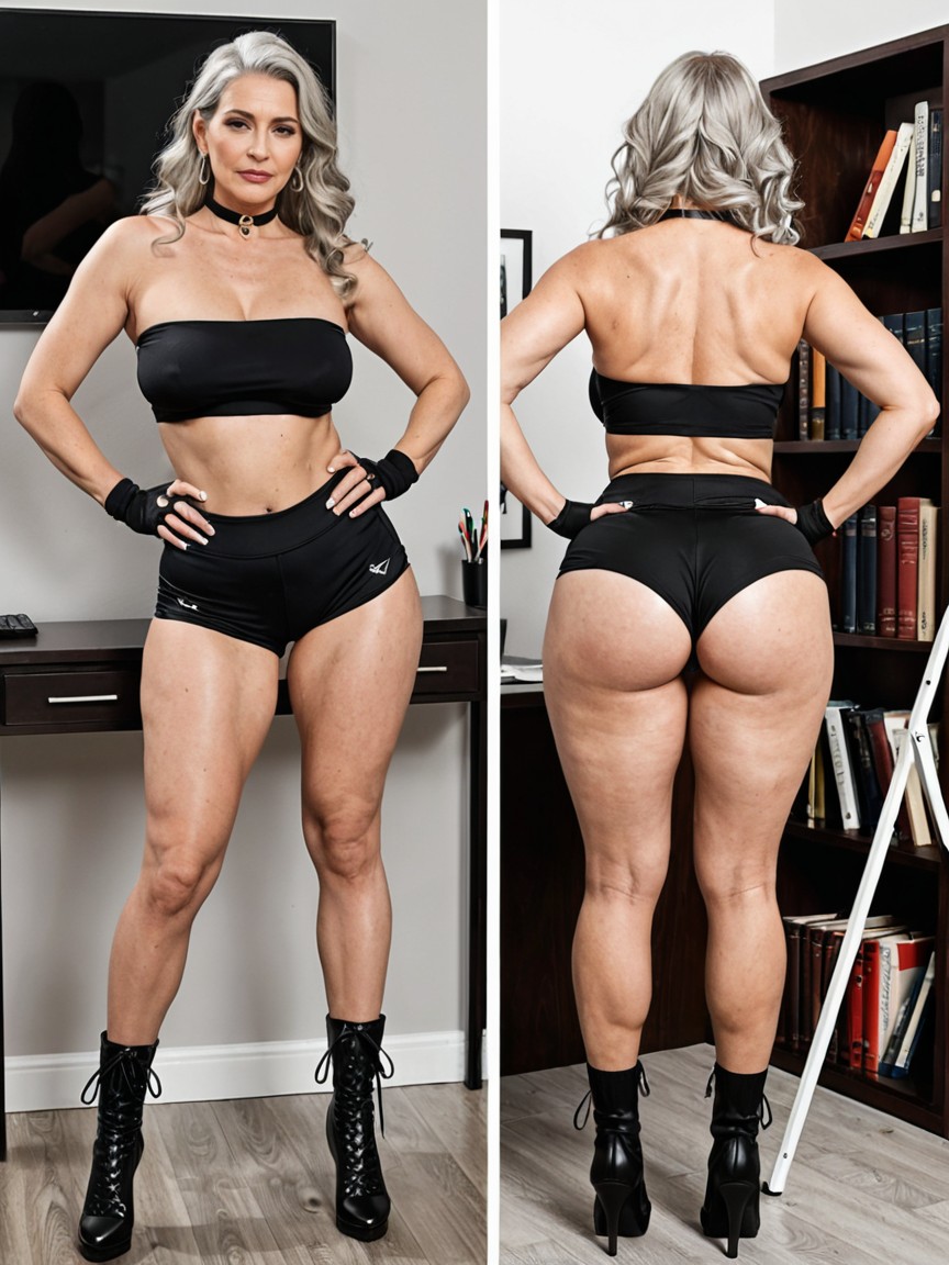 Pelo Rubio, Spanish, Guantes Sin Dedos Porno MILF IA