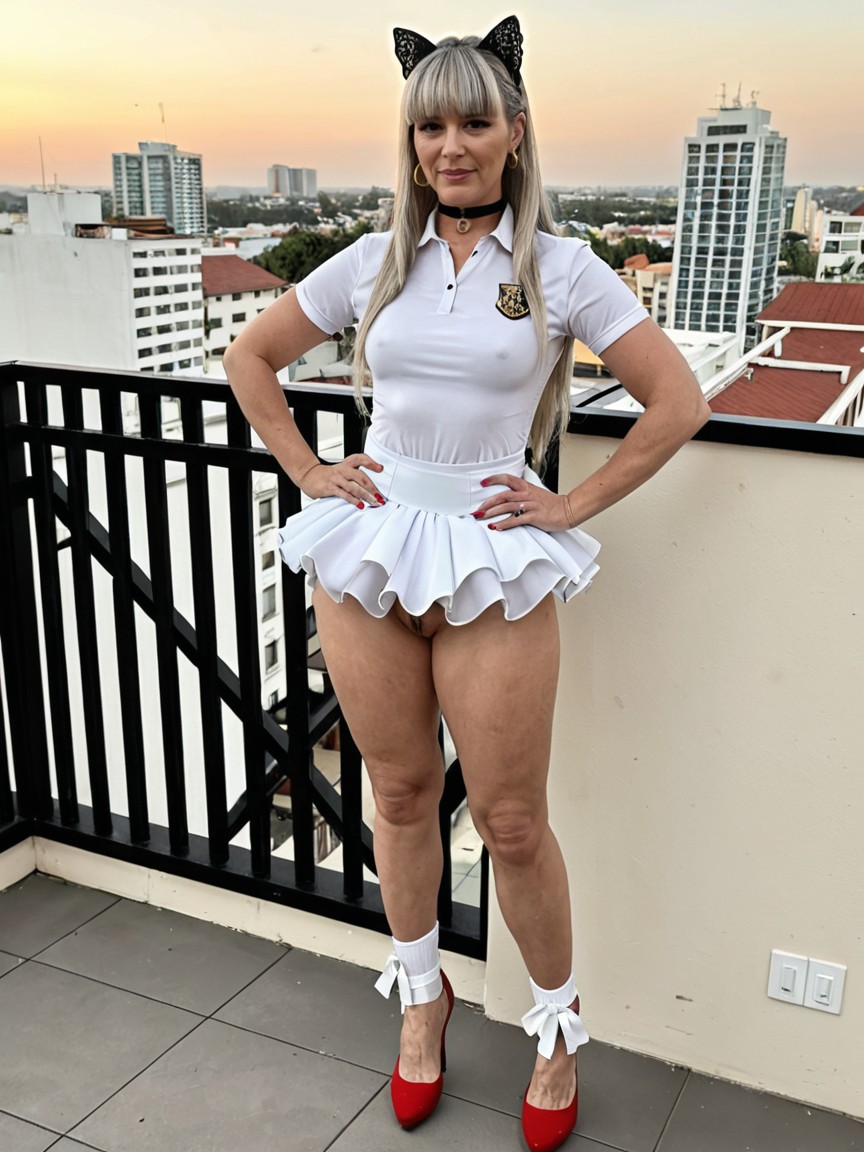 Milf Mommy, Large Ass, College Uniform MILF AI Porn