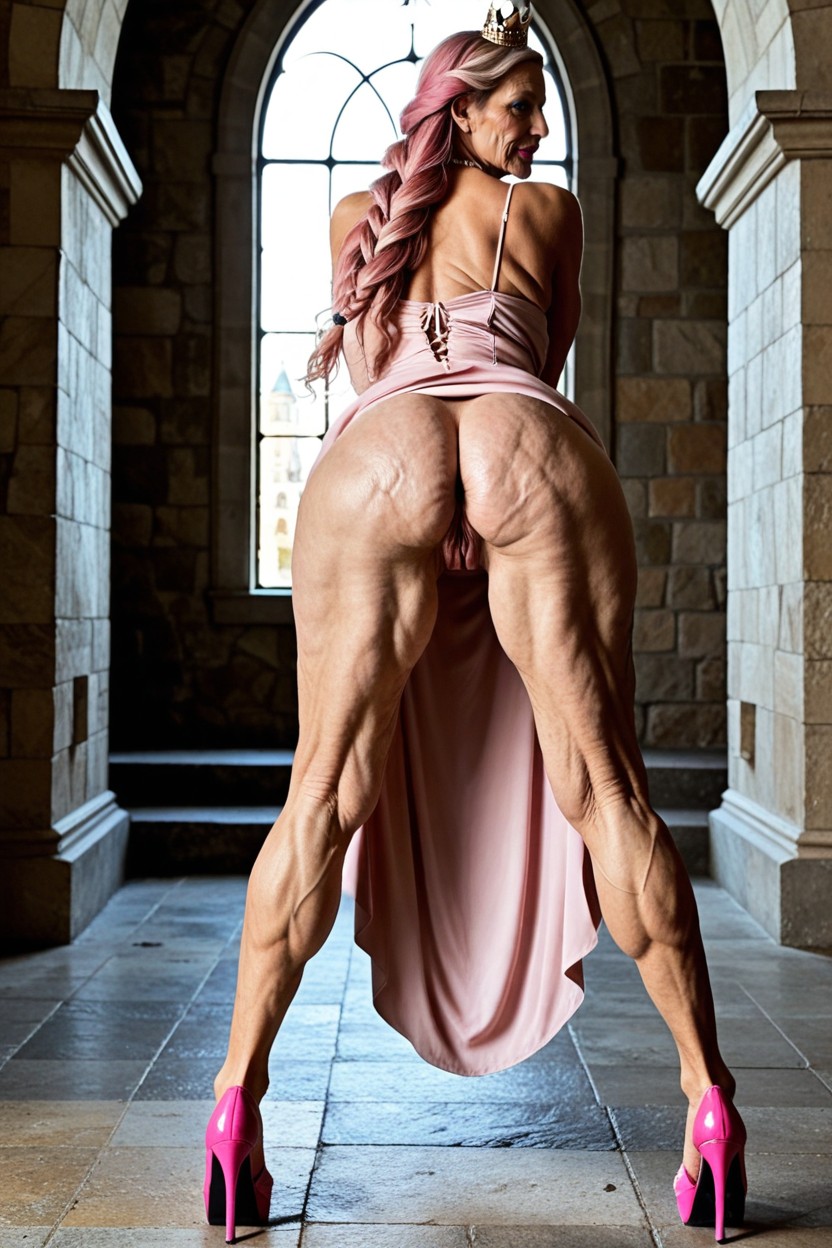 Pink Pussy Lips, Granny, Pink High Heels MILF AI Porn