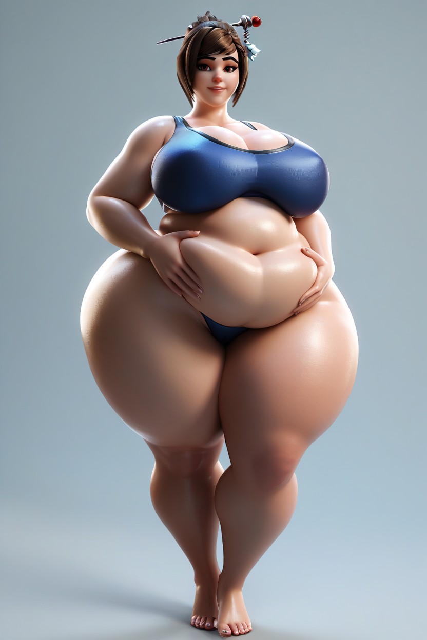 Very Curvy, Full Body, Perfect Eyes MILF AI Porn