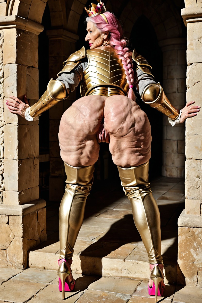 Show Full Body, Back View, Armor MILF AI Porn