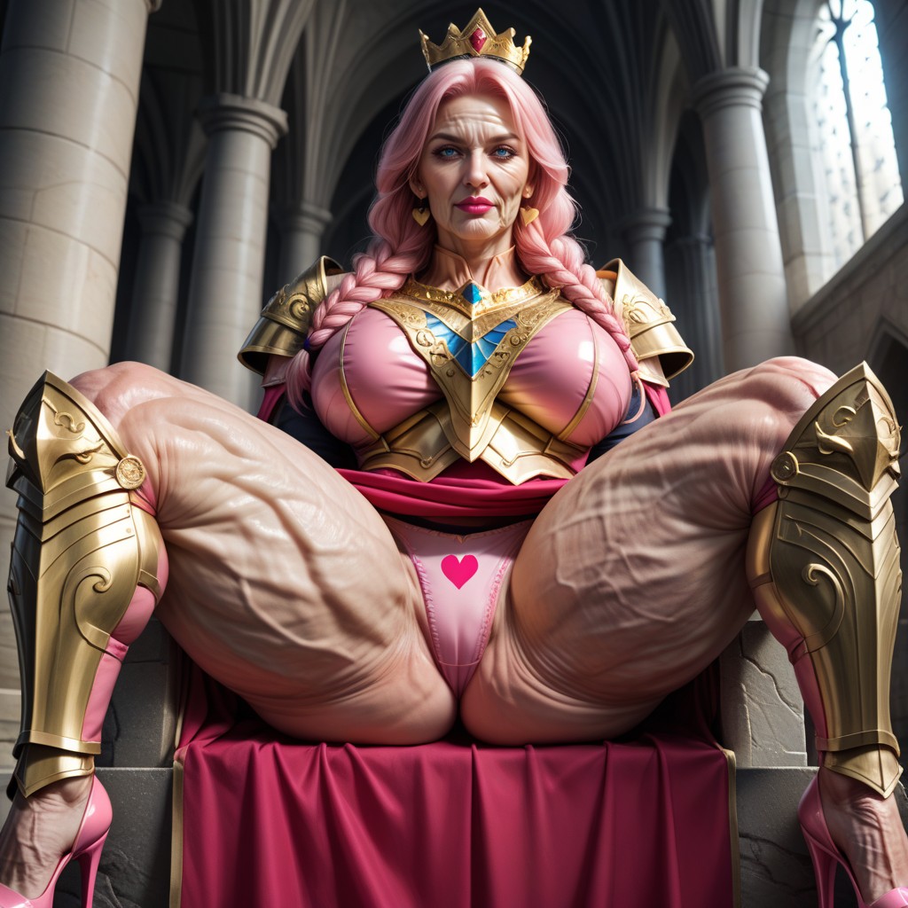 Golden Leg Armor, Solo, Braided MILF AI Porn