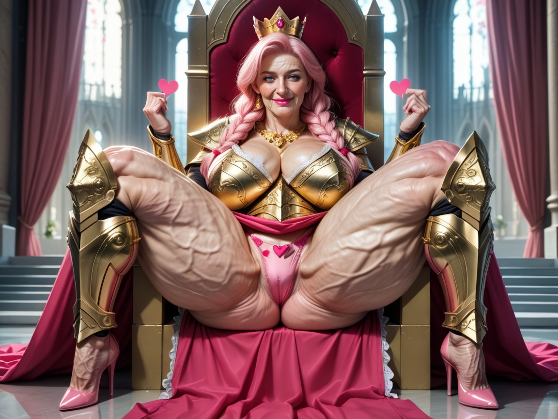 Horny, Sitting With Open Legs, Happy MILF AI Porn