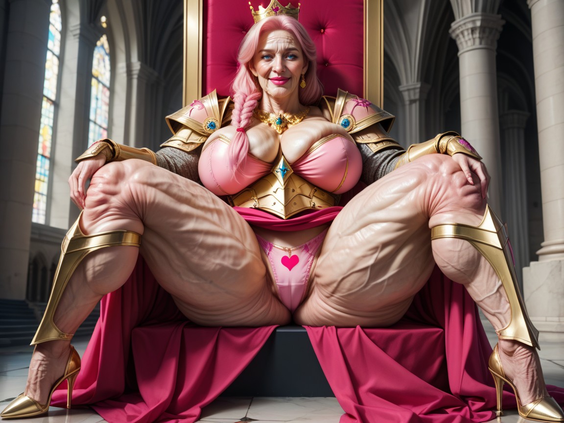 Golden Leg Armor, Crown, Front View MILF AI Porn