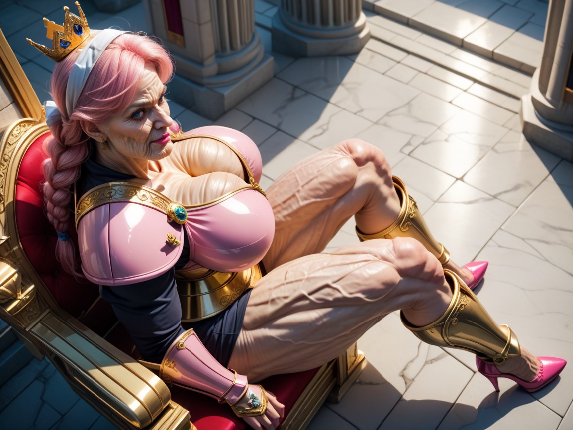 Sitting On The Throne, Granny, Top Down MILF AI Porn