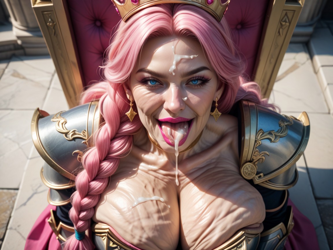 Cum On Face, Inside Castle, Open Mouth MILF AI Porn