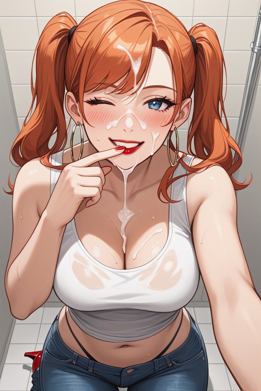 Curious, Cartoon Illustration, Cumshot MILF AI Porn